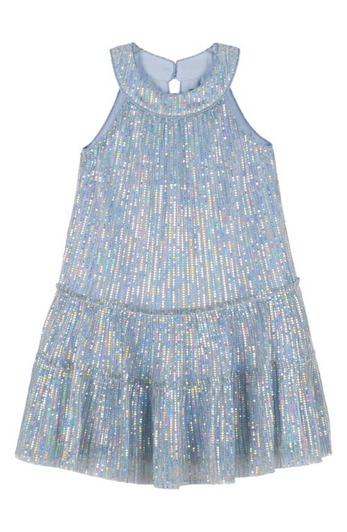 Zunie Kids' Foil Dot Party Dress in Periwinkle 