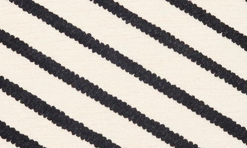 Tahari Asymmetrical Stripe Bouclé Accent Pillow In White