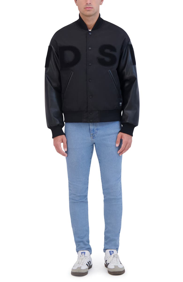 Hudson Jeans Logo Varsity Jacket, Alternate, color, 