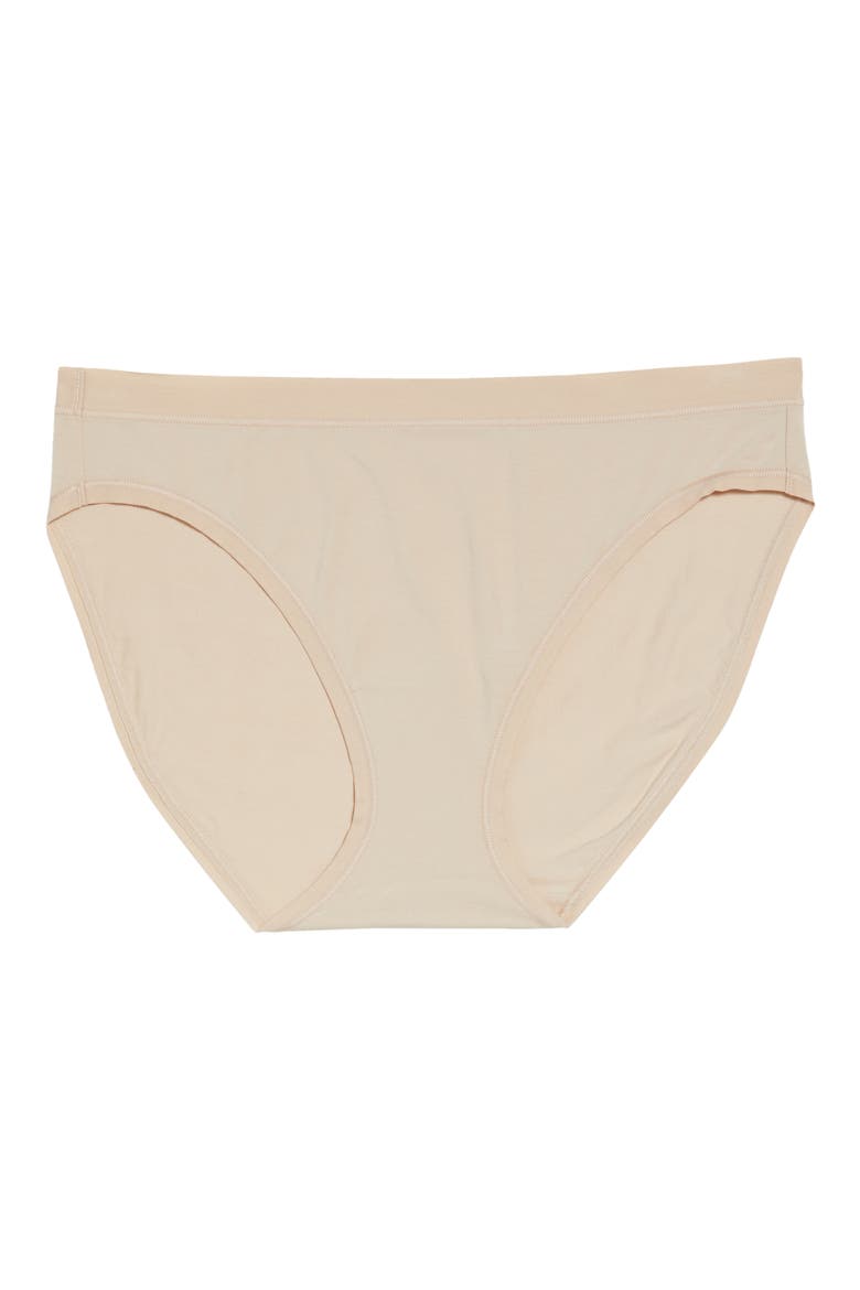 Understated Cotton Blend Bikini, Alternate, color, SAND