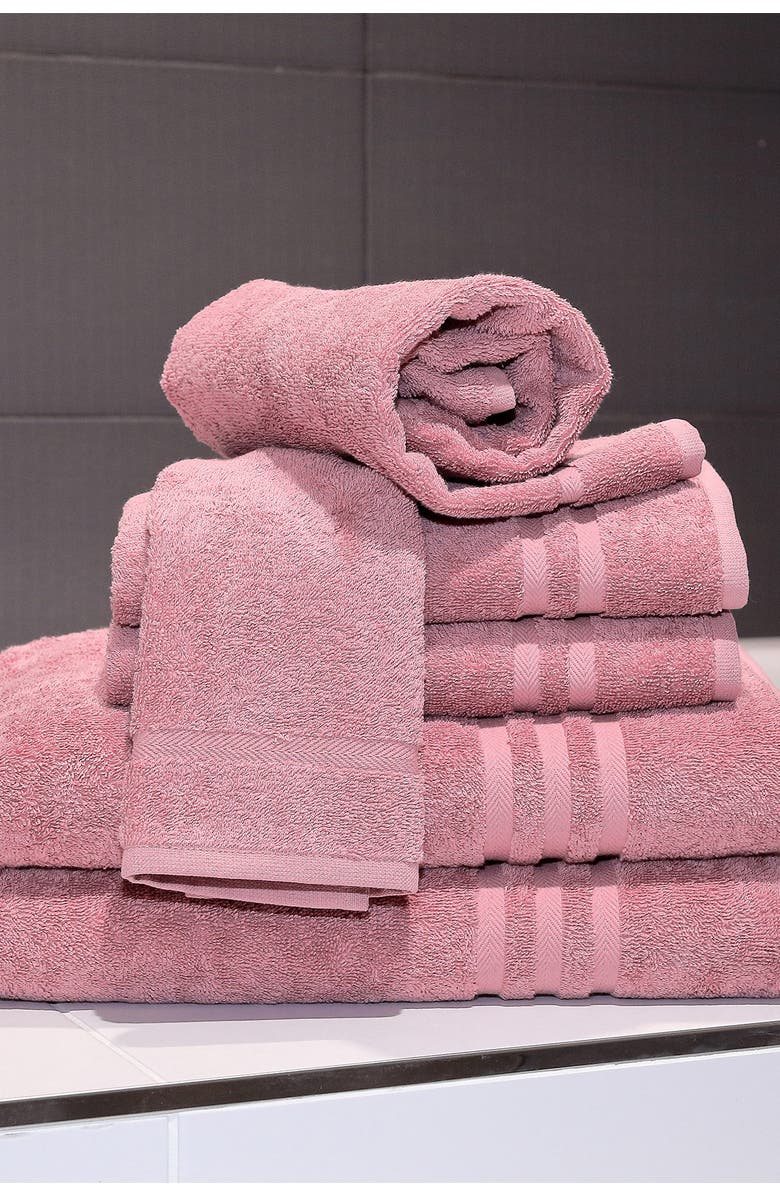 Linum Home Textiles Denzi 6-Piece Towel Set - Tea Rose, Alternate, color, Tea Rose