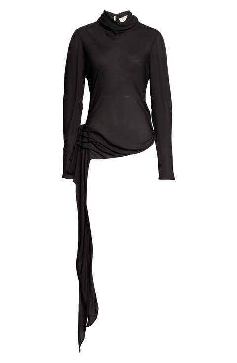 Ornella Draped Silk Georgette Top