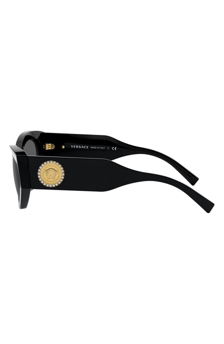 Versace 54mm Cat Eye Sunglasses, Alternate, color, Black