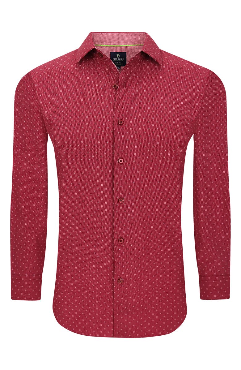 TOM BAINE Slim Fit Print Long Sleeve Button-Up Dress Shirt, Alternate, color,