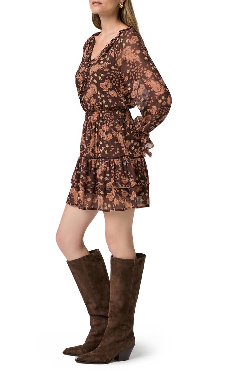 PAIGE Alison Long Sleeve Silk Dress, Alternate, color, Tamarind Multi