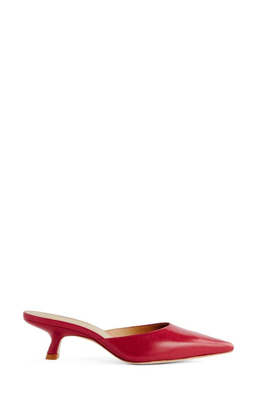 Reformation Wilda Pointed Toe Kitten Mule In Red