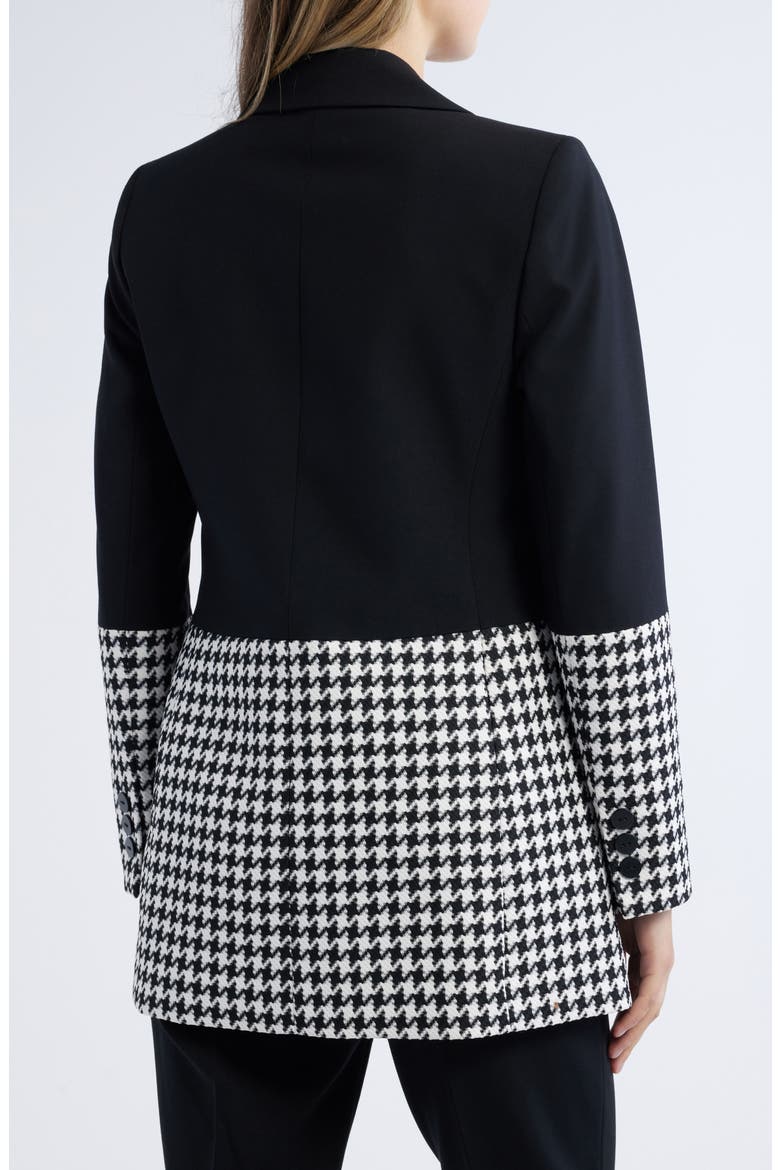 Houndstooth Colorblock Blazer, Alternate, color, BLACK IVORY