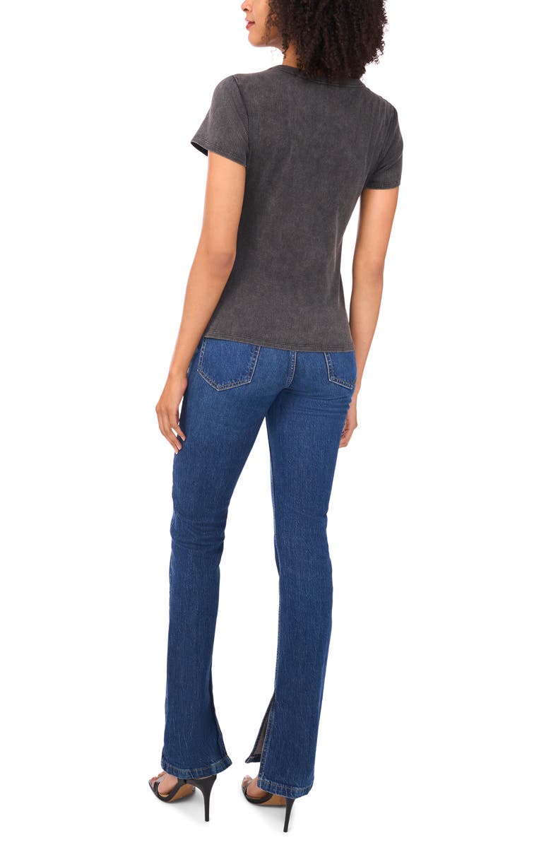 Halogen<sup>®</sup> Ribbed Washed T-Shirt, Alternate, color, Rich Black