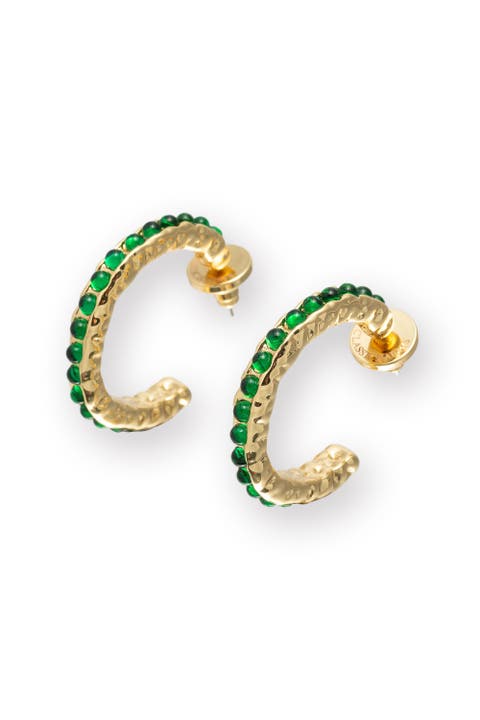Serena Molten Gemstone Hoop Earrings