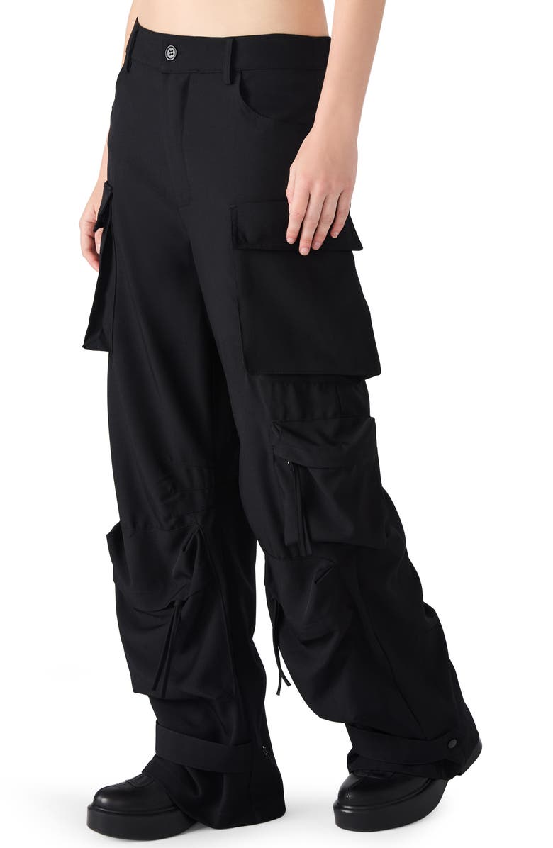 Steve Madden Duo Stretch Suiting Cargo Pants, Alternate, color, Black