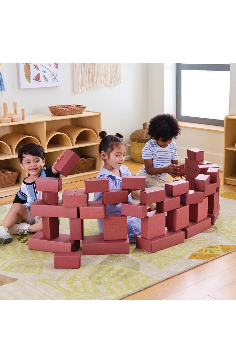 Kaplan Early Learning Company Jumbo Brick Blocks - 40 Pieces, Alternate, color, Red