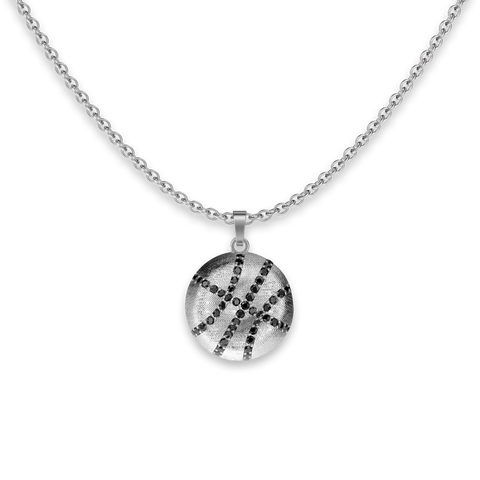 The Basketball Crooked Ball Diamond Pavé Necklace