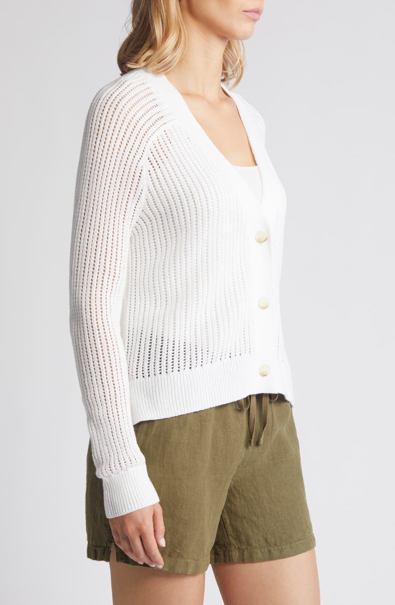 Caslon<sup>®</sup> Cotton Blend Pointelle Cardigan, Alternate, color, 