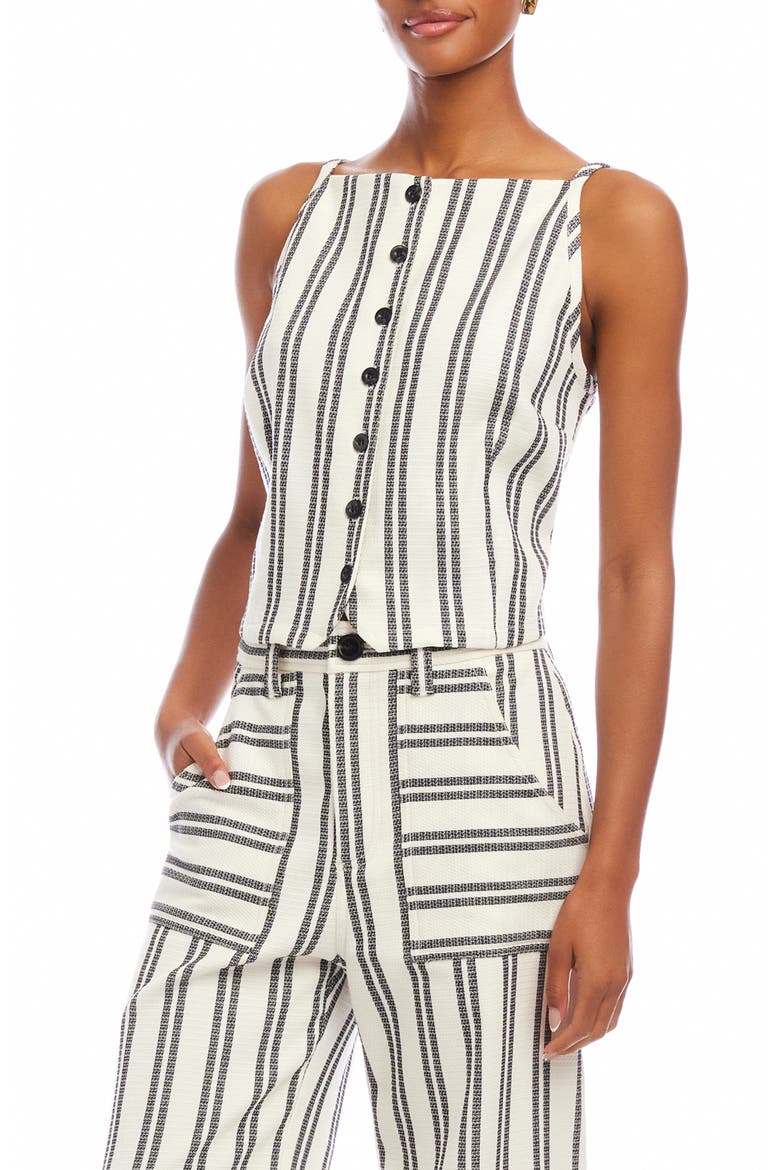 Elis Stripe Cotton Button-Up Top, Main, color, STRIPE