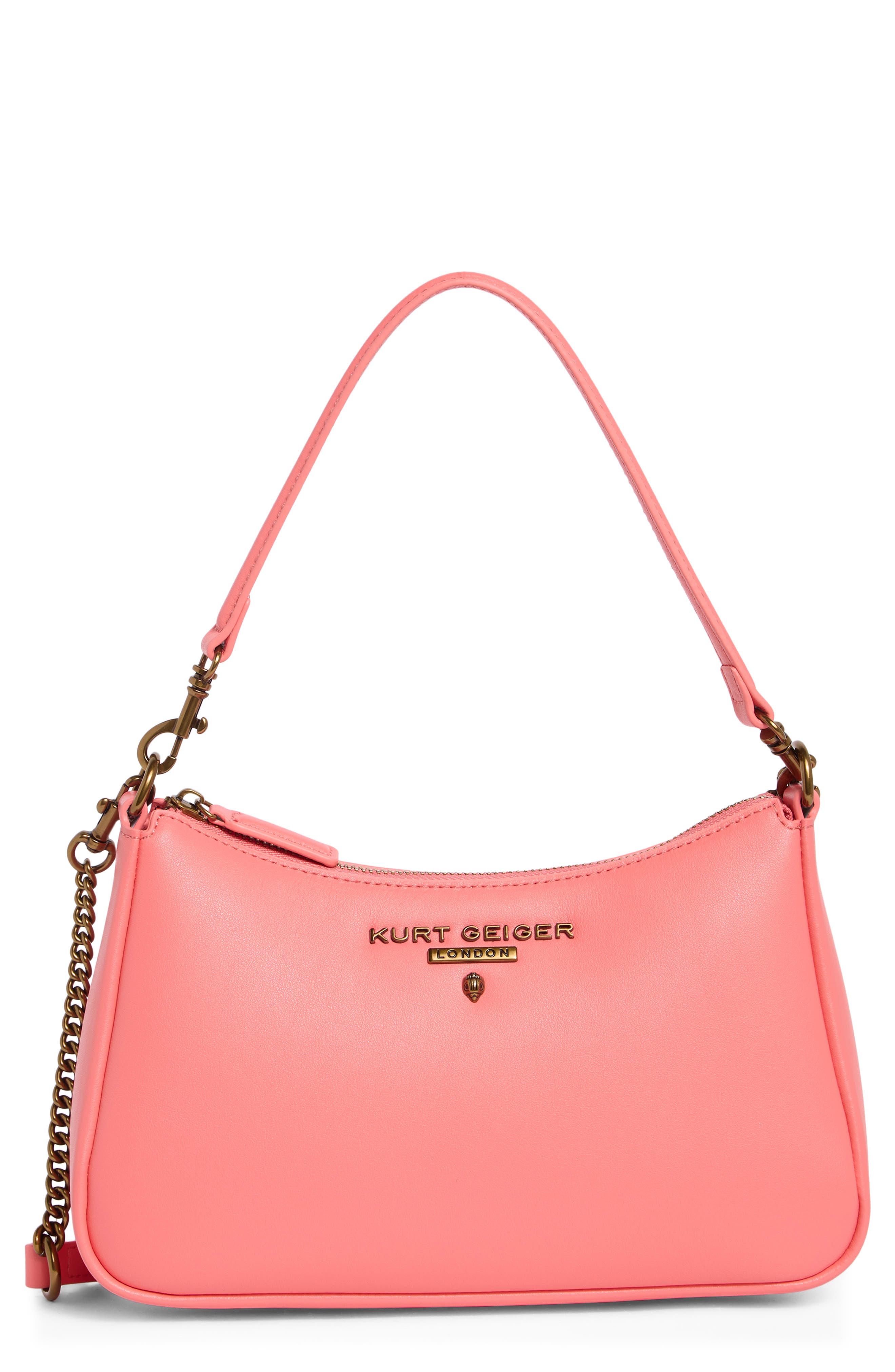 Kurt Geiger London Highgate Leather Shoulder Bag, Main, color, Open Pink