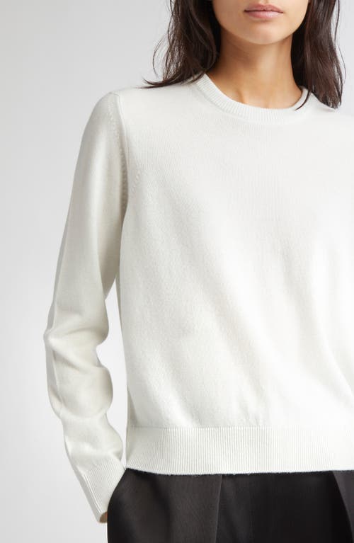 Johnstons Of Elgin Classic Cashmere Crewneck Sweater In White
