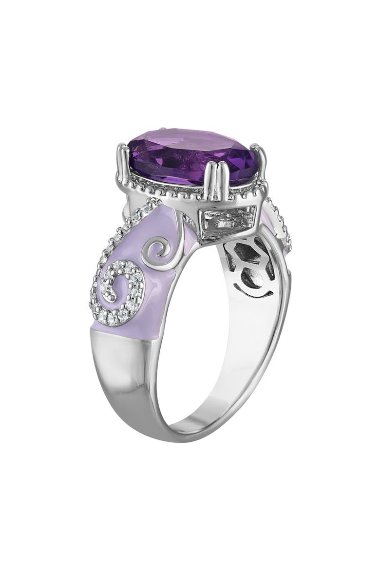 Amethyst Enamel Statement Ring, Alternate, color, YELLOW