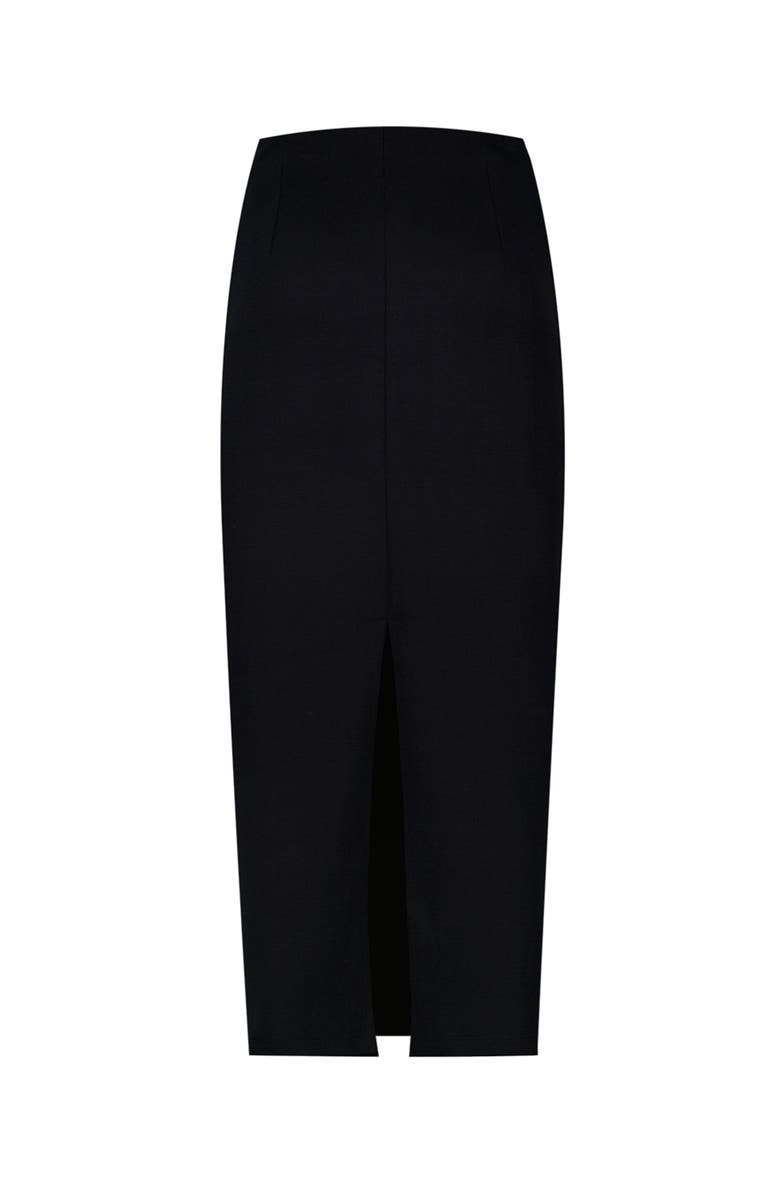 IVONNE Black Midi Skirt, Alternate, color,