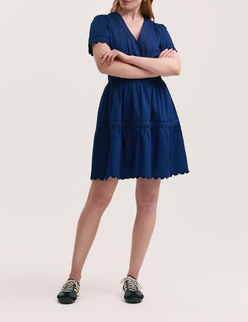 Finery London Reece Ric Rac Trim Cotton Short Dress In Purple
