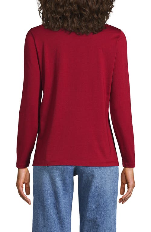Lands' End Supima Cotton Long Sleeve Crewneck T-shirt In Red