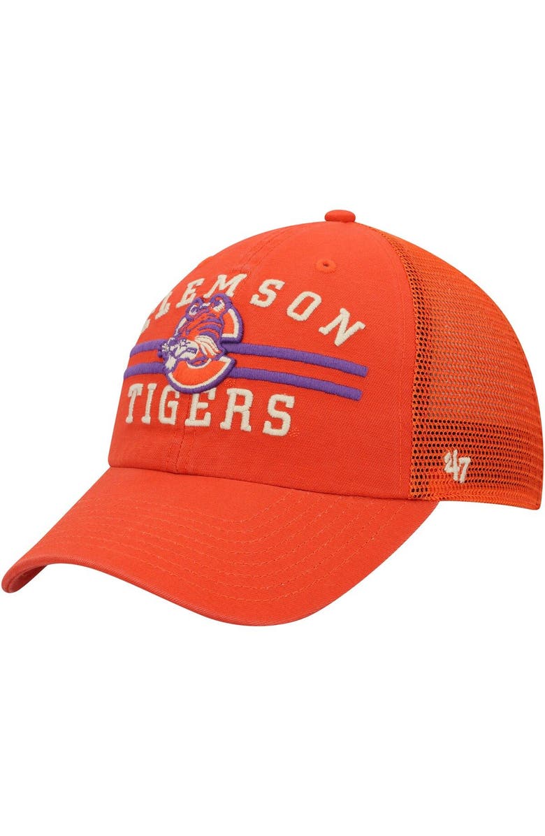 '47 Men's '47 Orange Clemson Tigers High Point Clean Up Trucker Snapback Hat, Main, color, 