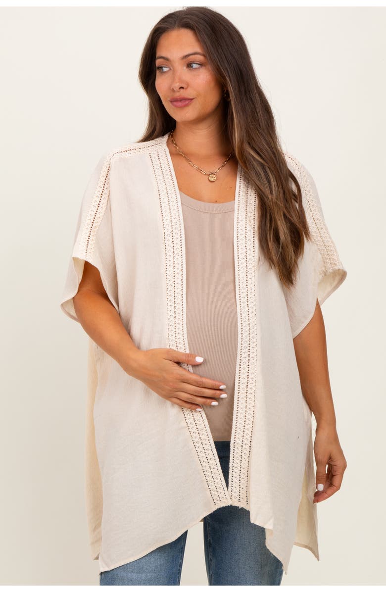 PinkBlush Crochet Trim Rustic Cover Up, Main, color, Cream