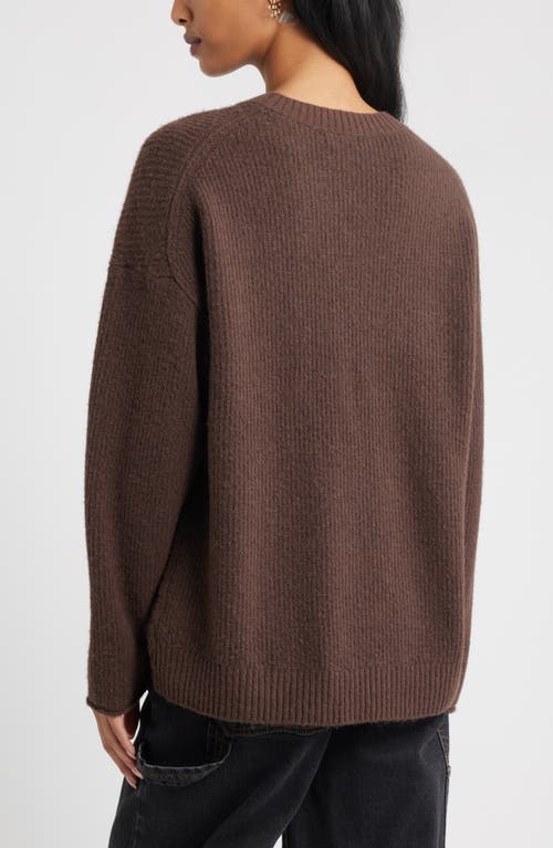 Bp. Fuzzy Oversize Sweater In Brown