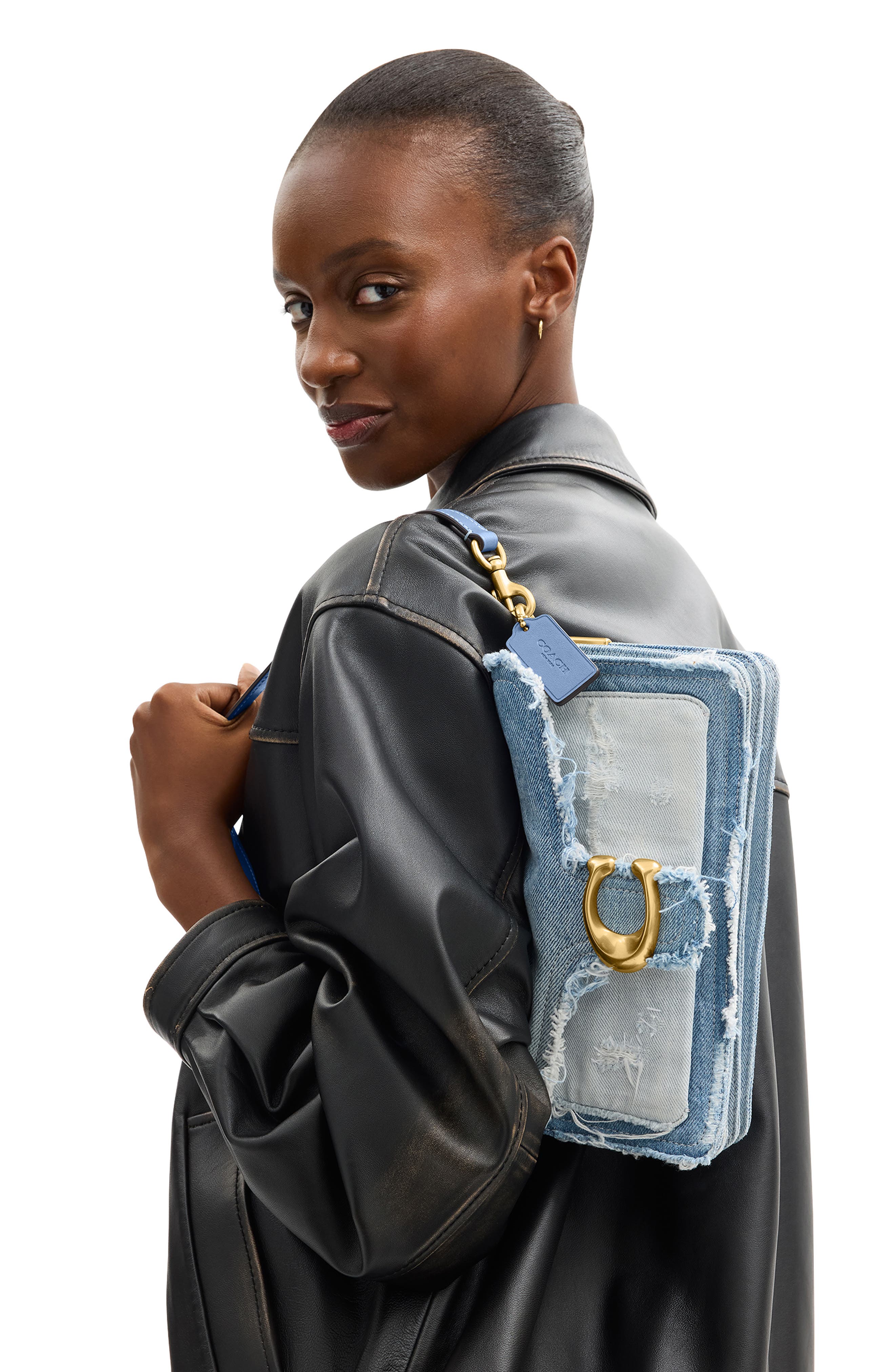 COACH Tabby 26 Upcycled Denim Patchwork Shoulder Bag, Alternate, color, Denim Multi