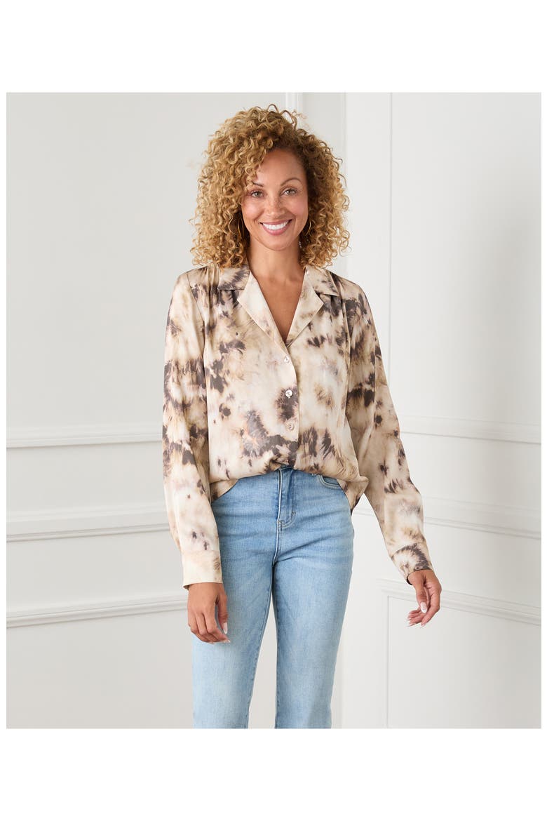 Tie Dye Button-Up Shirt, Alternate, color, PRINT