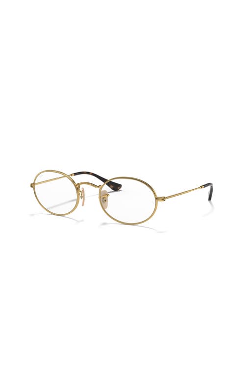 Ray Ban Ray-ban 51mm Oval Optical Glasses In Gold