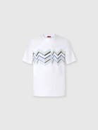UM Crew-neck Cotton T-shirt With Irregular Zigzag Print