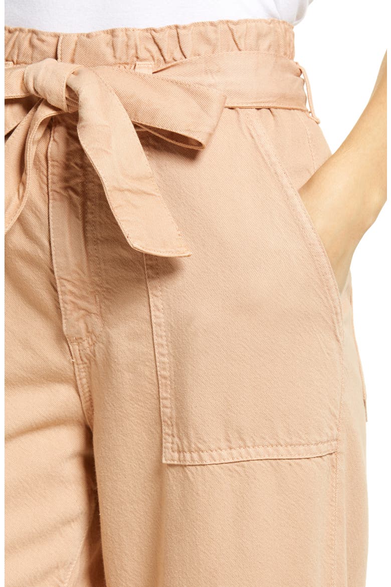Renn Paperbag Waist Pants, Alternate, color, SULFUR WARM ADOBE