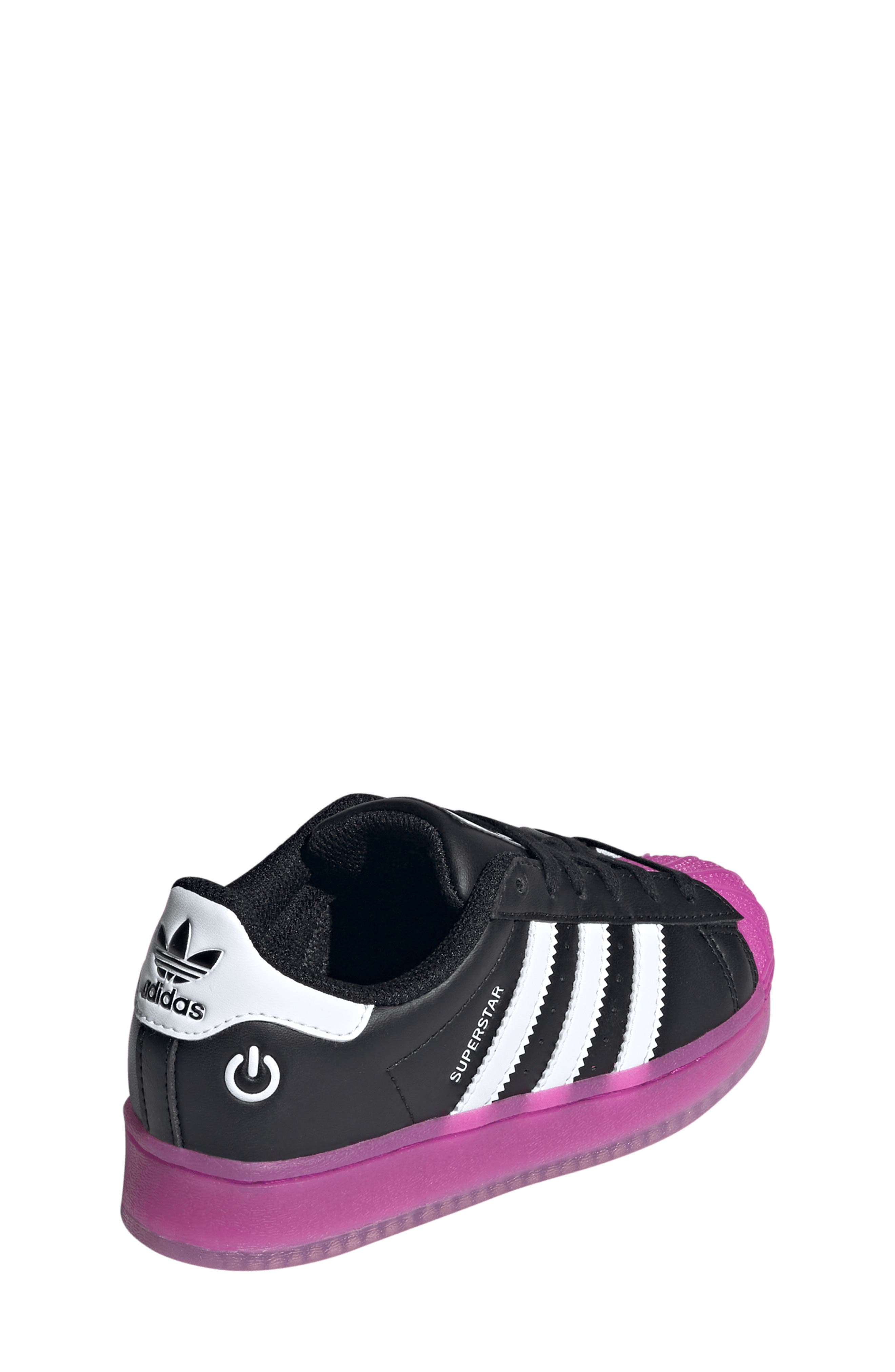 adidas Kids' Superstar LED Lights Sneaker, Alternate, color, Black/ Purple Burst/ White