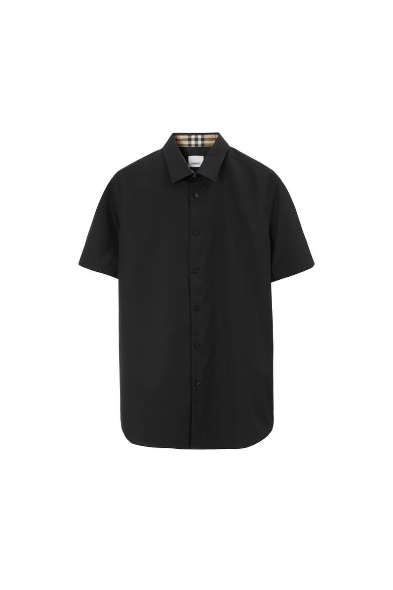 Slim Fit Stretch Cotton Shirt, Alternate, color, Black