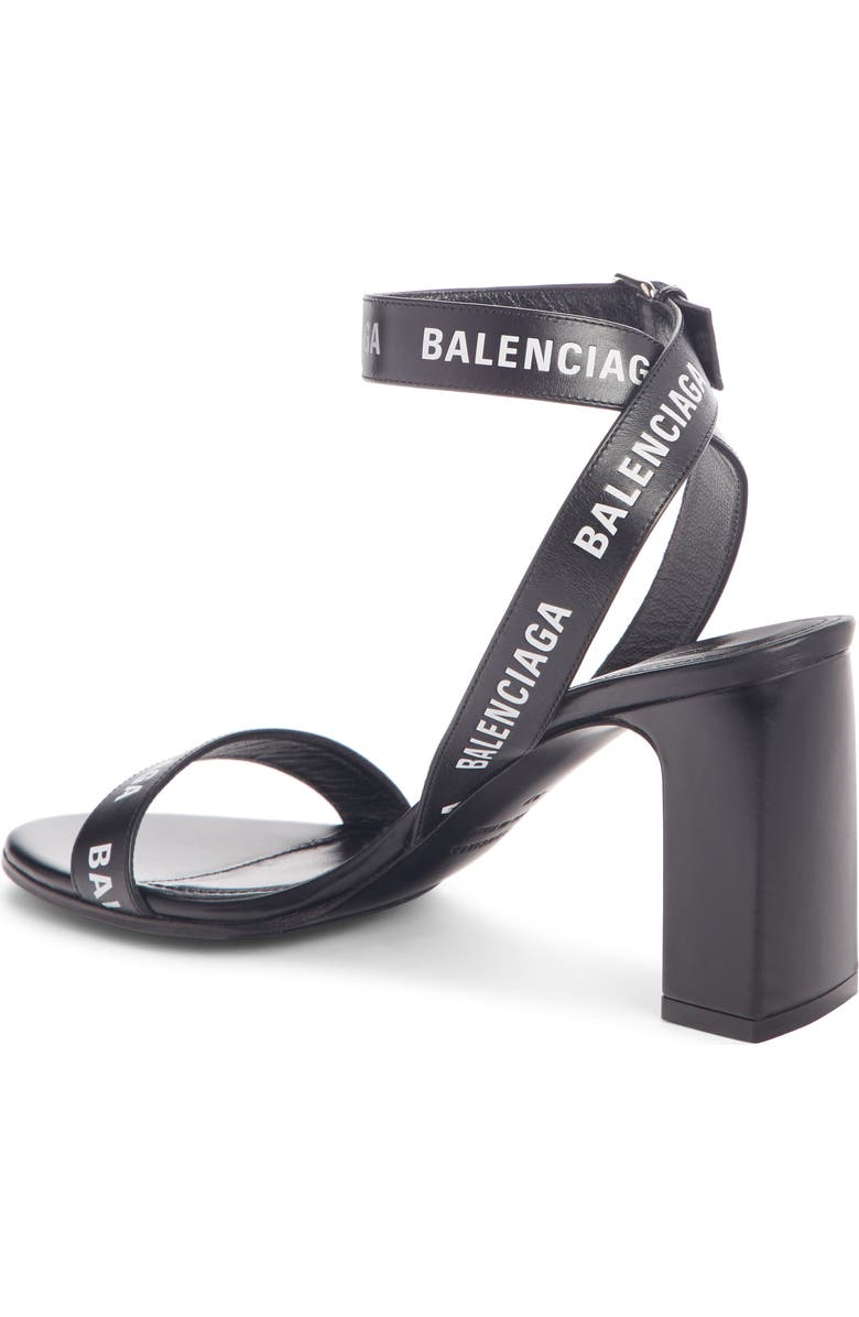 Balenciaga Block Heel Logo Sandal, Alternate, color,