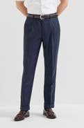 Brunello Cucinelli Virgin wool flannel trousers with pleat