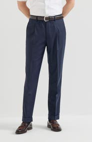 Brunello Cucinelli Virgin wool flannel trousers with pleat