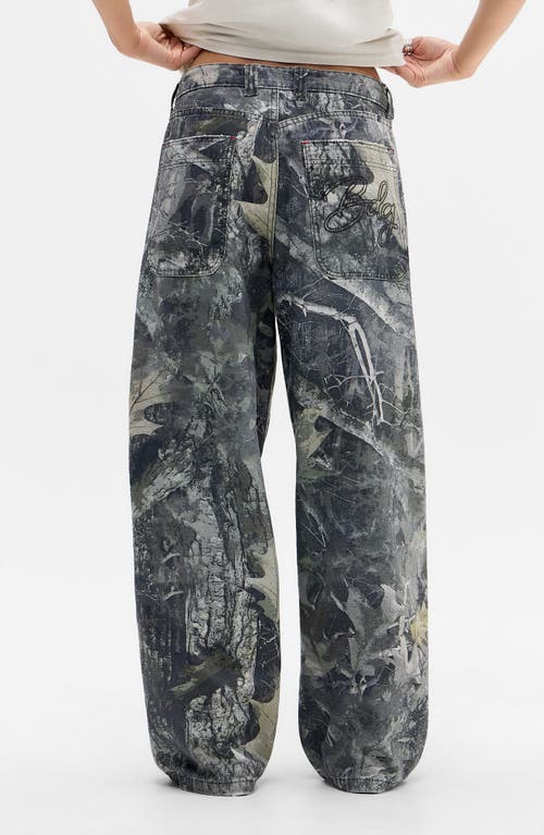 Bdg Urban Outfitters Leaf Camo Wide Leg Jeans In Gray