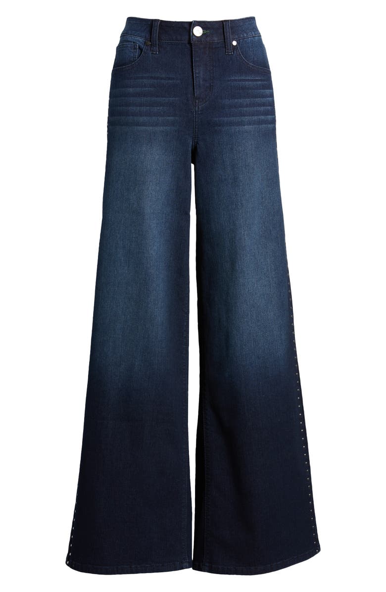 1822 Denim Studded High Waist Wide Leg Jeans, Alternate, color, 