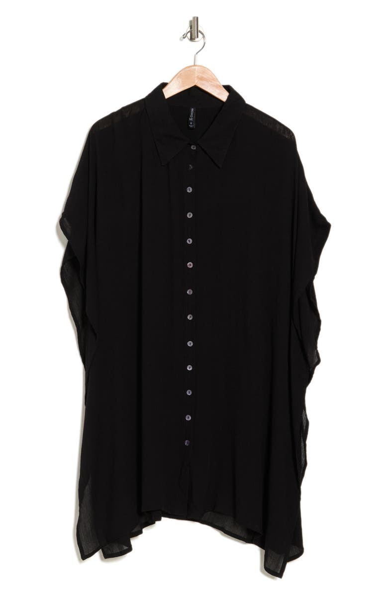 BOHO ME Sharkbite Button-Up Coverup, Alternate, color,