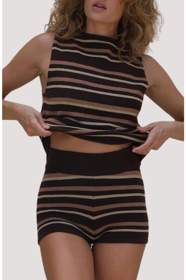 Alba Stripe Sleeveless Cover-Up Tank, Main, color, WARM UMBRA STRIPE