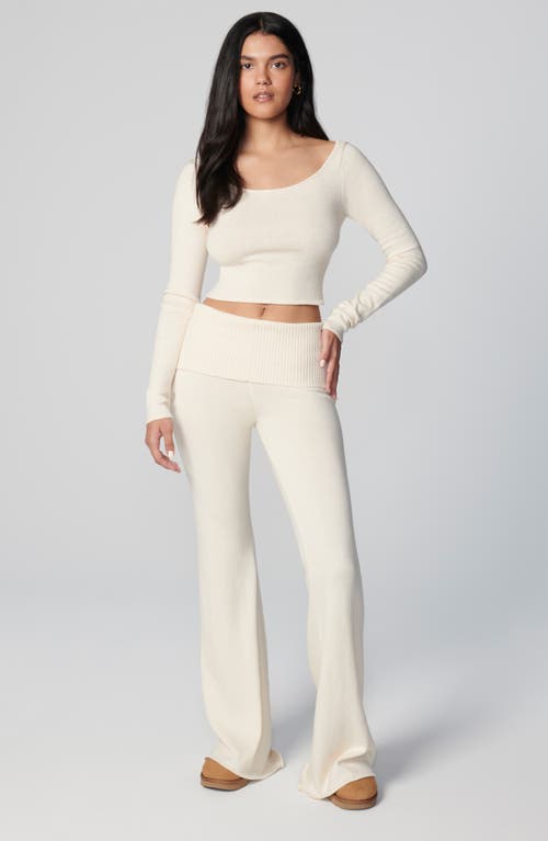 Florence By Mills Foldover Cotton Blend Pants In White