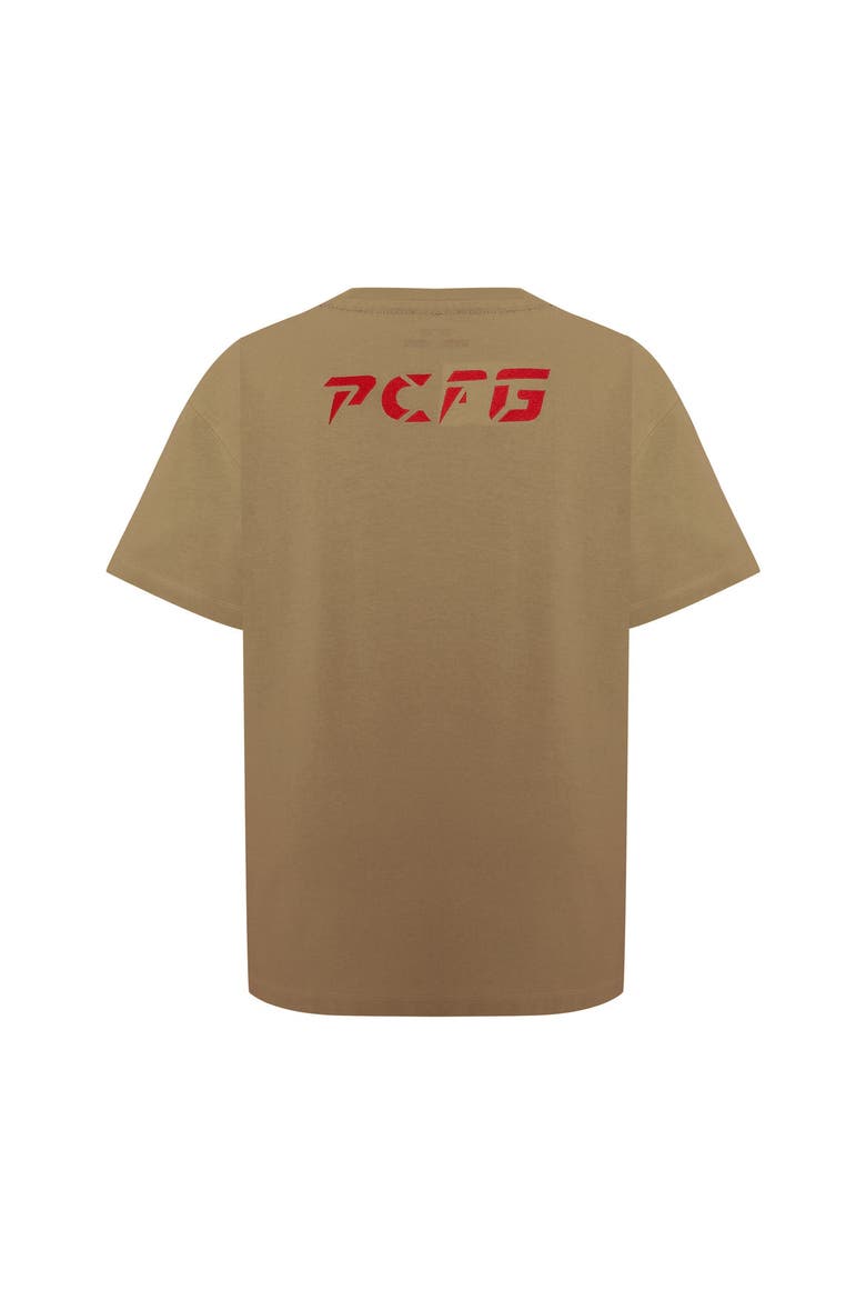Cotton Destroyed Logo Tee, Alternate, color, COVERT GREEN
