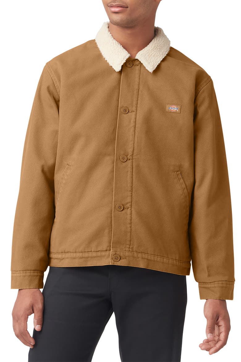 Duck Canvas Fleece Lined Work Jacket, Main, color, STONEWASHED BROWN DUCK