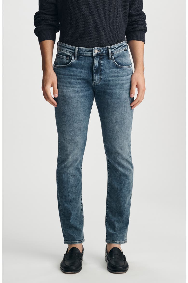 Jake Slim Leg Jeans, Main, color, MID USED FEATHER BLU