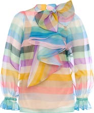 Maison Common Blouse With Bow And Flounce