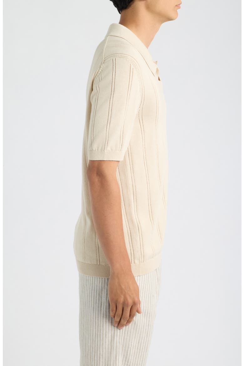 Lolo Drop Needle Sweater Polo, Alternate, color, SAND