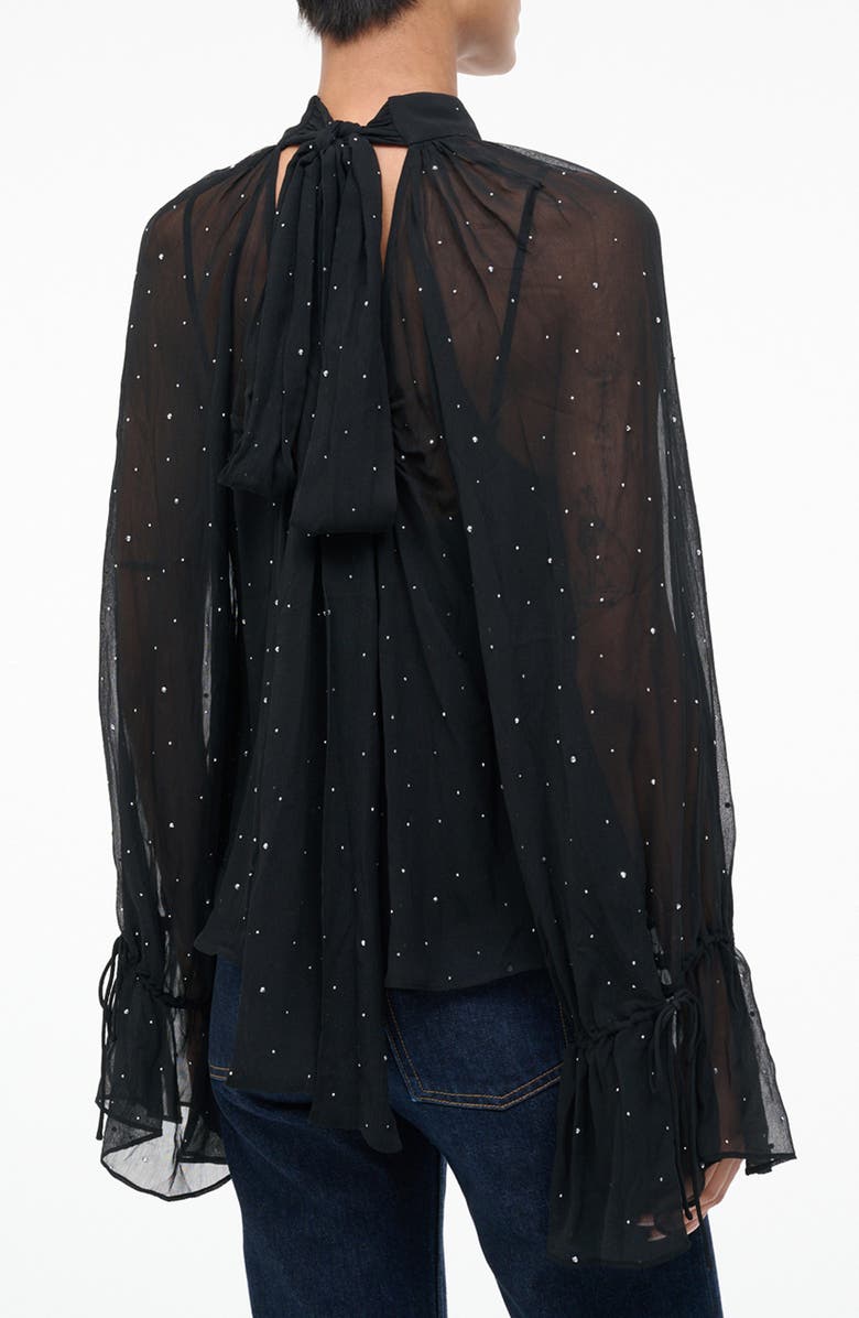 STAUD Roux Rhinestone Detail Top, Alternate, color, Black