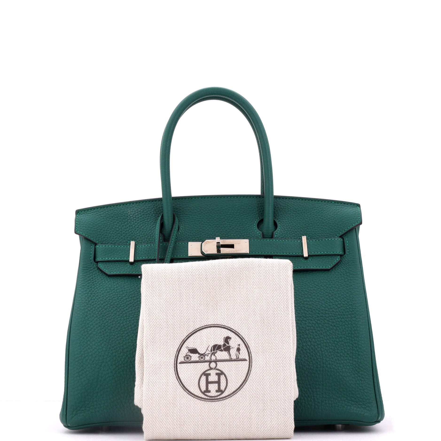 Pre-Owned Hermes Birkin Handbag Green Togo with Palladium Hardware 30, Alternate, color, Malachite