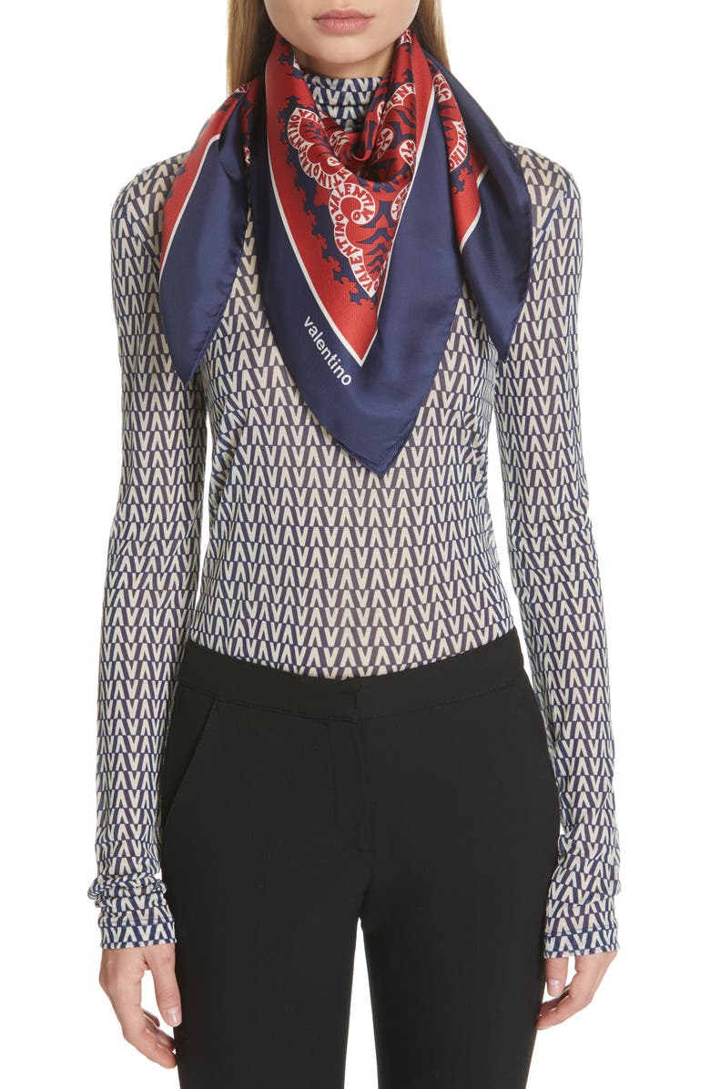 Valentino Garavani Valentino Mini Silk Bandana Scarf, Alternate, color,